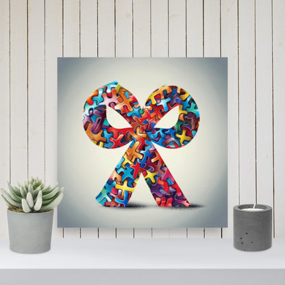 Autism Awareness Ribbon Poster, Gift for Autism Supporter and Family Artwork